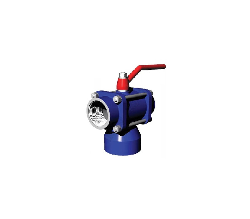 Кран шаровой разборный трехходовой полнопроходной муфтовый ручной КШ-Р.ТХ.ПП.М.Р.050.016.01.У DN 50 PN 1,6 МПа, корпус ст. 20 - купить в ЕСК, характеристики, цена