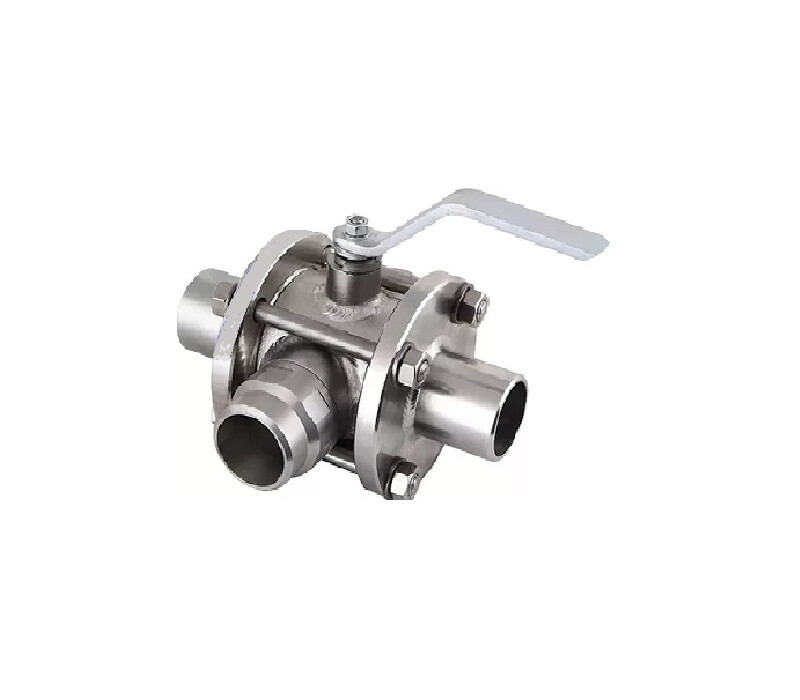 Кран шаровой разборный трехходовой полнопроходной под приварку ручной КШ-Р.ТХ.ПП.П.Р.015.016.03.УХЛ1 DN 15 PN 1,6 МПа, корпус ст. 12Х18Н10Т - купить в ЕСК, характеристики, цена