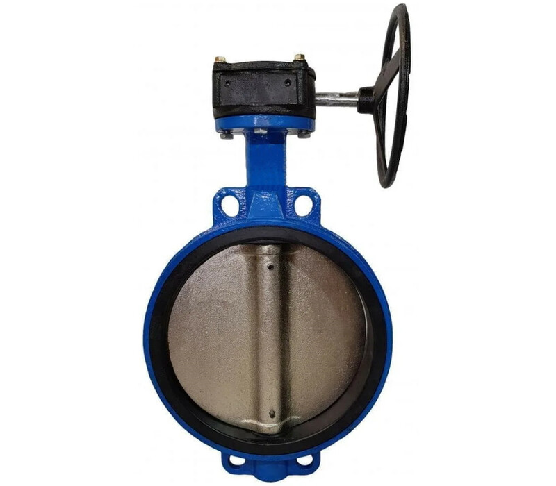 Затвор дисковый поворотный с симметричным диском и уплотнением EPDM,  межфланцевый, двусторонний, с редуктором DN 900 PN 1,0 МПа, корпус - чугун GGG40, диск - сталь CF8M - купить в ЕСК, характеристики, цена