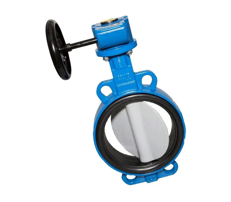 Затвор дисковый поворотный с симметричным диском и уплотнением NBR,  межфланцевый, двусторонний, с редуктором DN 350 PN 1,6 МПа, корпус - сталь CF8, диск - сталь CF8M - купить в ЕСК, характеристики, цена