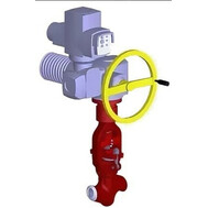 Клапан (вентиль) запорный под приварку с электроприводом (AUMA SA10.2-F10-380/50/3-22) 999-20-ЭД DN 20 PN 25,0 МПа Т545 °С, корпус ст. 12Х1МФ