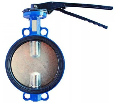 Затвор дисковый поворотный с симметричным диском и уплотнением EPDM,  межфланцевый, двусторонний, ручной DN 40 PN 1,6 МПа, корпус - чугун GG25, диск - сталь CF8